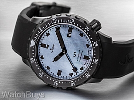 Show product details for Sinn U1 S Black Fully Tegimented MOP Limited Edition on Silicone Strap